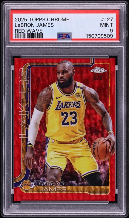 2025/26 Topps Chrome LeBron James Purple Wave /75 PSA 10 Lakers on