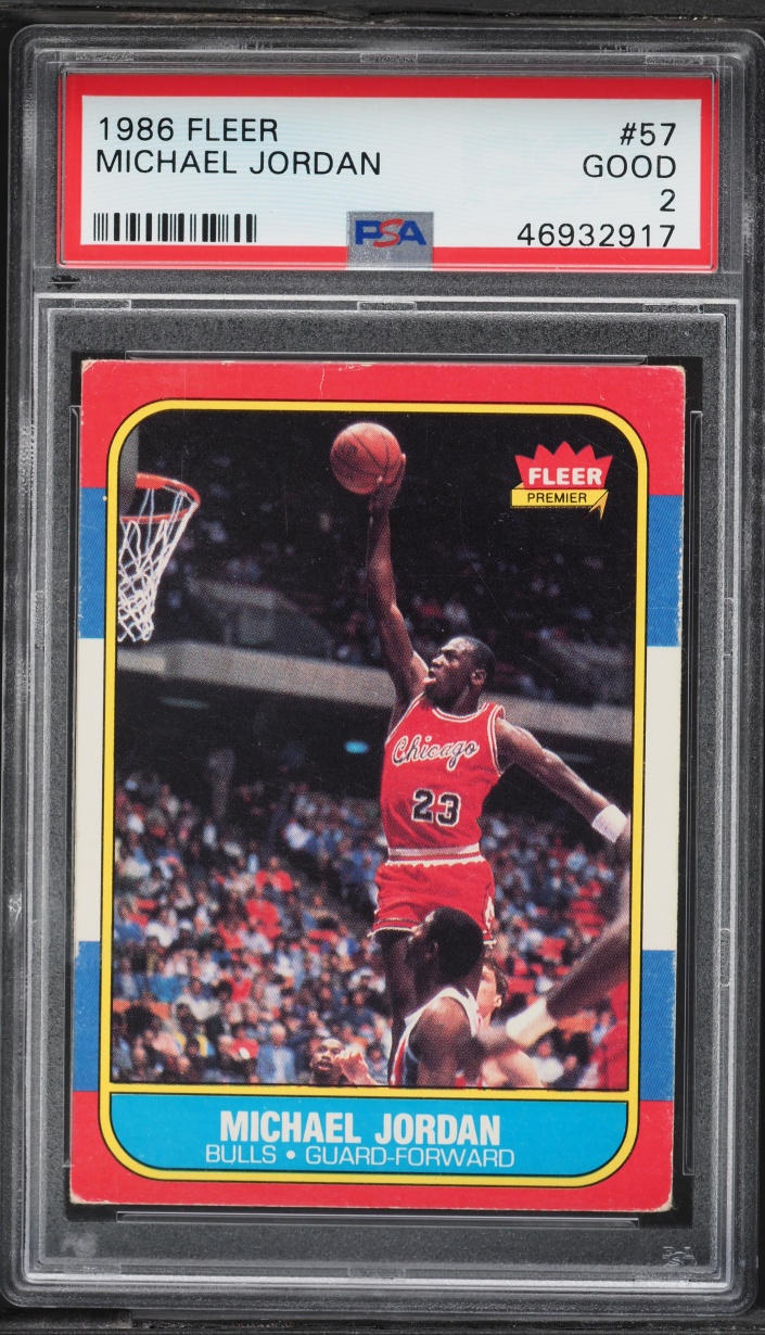 1986 Fleer Basketball Michael Jordan ROOKIE #57 PSA 2 GD