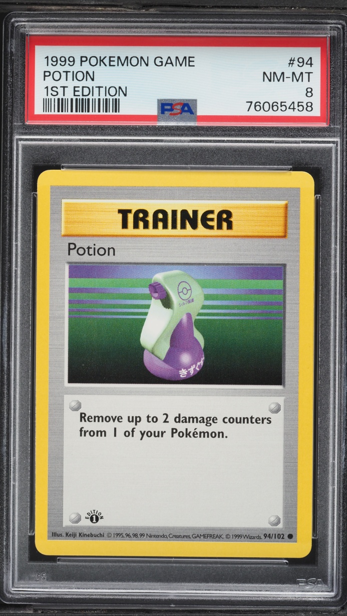 1999 Pokemon Base Set Shadowless 1st Edition Potion #94 PSA 8 NM-MT