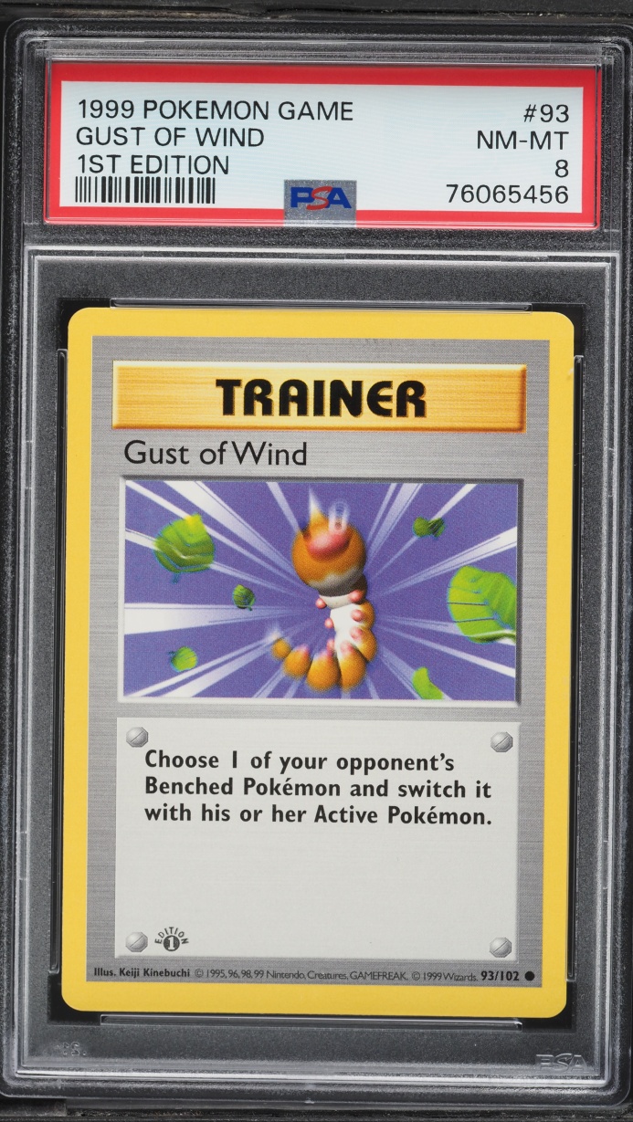 1999 Pokemon Base Set Shadowless 1st Edition Gust Of Wind #93 PSA 8 NM-MT