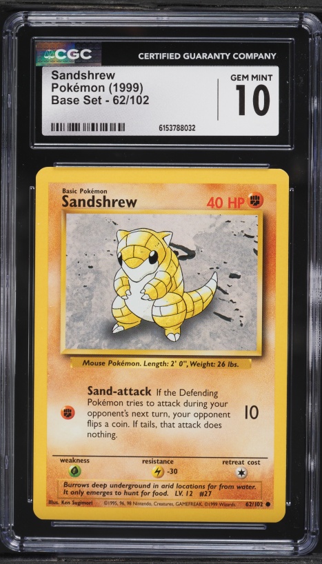 1999 sandshrew pokemon card value Graded: 1st Edition 62/102 Base Set (1999) PSA 10 Double Infinity Gaming this attack does nothing. 1999 Pokemon Base Set Shadowless