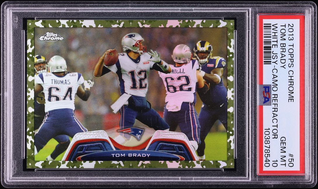 2013 Topps Chrome Camo Refractor Tom Brady /499 #50 PSA 10 GEM MINT