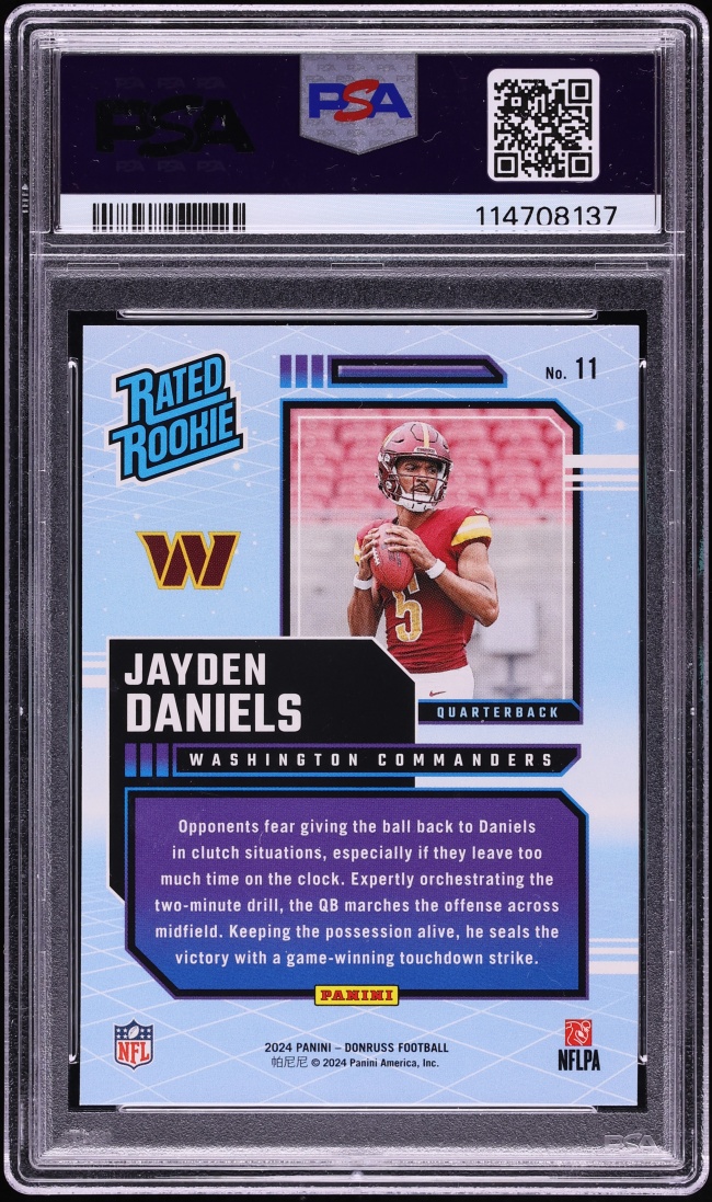 2024 Donruss Retro Jayden Daniels ROOKIE #11 PSA 9 MINT
