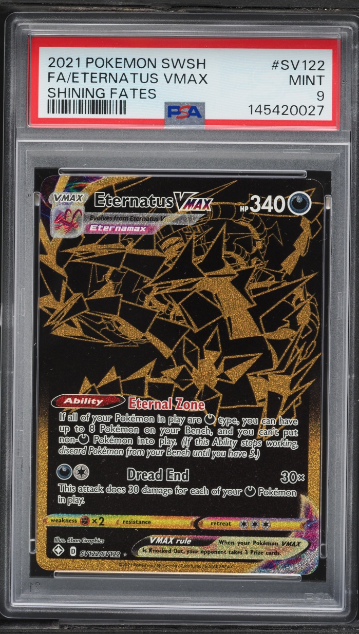 2021 Pokemon Sword & Shield Shining Fates Full Art Eternatus VMAX #SV122 PSA 9 MINT