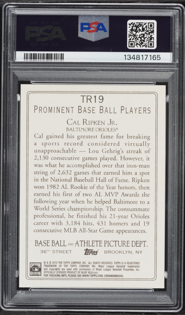 2010 Topps Turkey Red Cal Ripken Jr. #TR19 PSA 10 GEM MINT