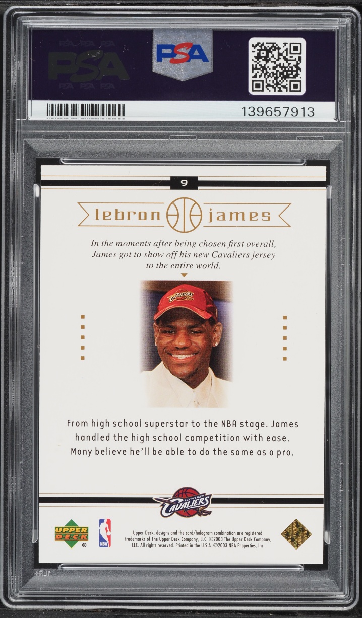 2003 Upper Deck Box Set LeBron James ROOKIE #9 PSA 8 NM-MT