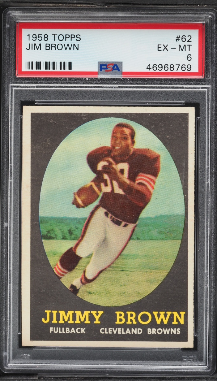 1958 Topps Football Jim Brown ROOKIE #62 PSA 6 EXMT (PWCC-A)