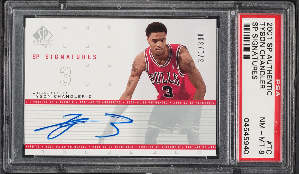 2001 SP Authentic Signatures Tyson Chandler ROOKIE AUTO /390 #TC PSA 8 NM-MT