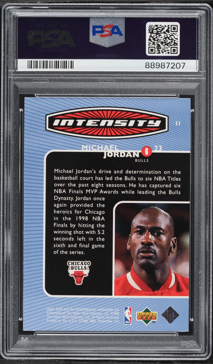 1998 Upper Deck Intensity Michael Jordan #I1 PSA 10 GEM MINT