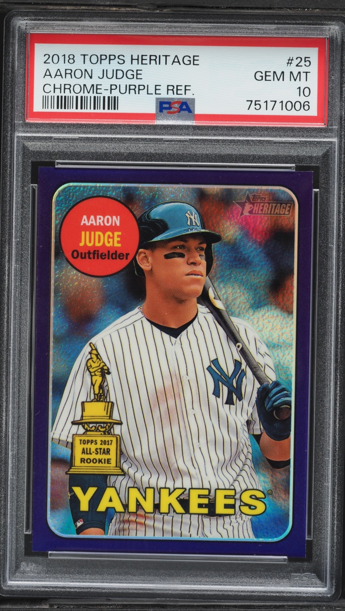 2018 Topps Heritage Chrome Purple Refractor Aaron Judge ROOKIE #THC-25 PSA 10 GEM MINT