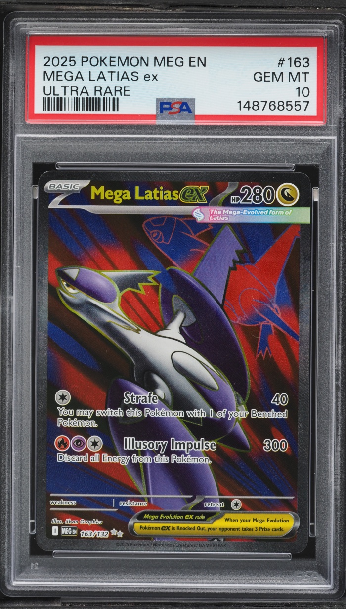 2025 Pokemon Mega Evolution Full Art Mega Latias EX #163 PSA 10 GEM MINT