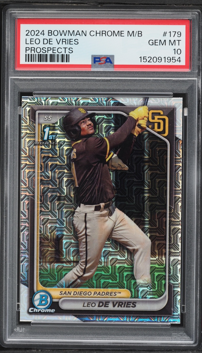 2024 Bowman Chrome Mega Box Leo De Vries PROSPECT #BCP-179 PSA 10 GEM MINT