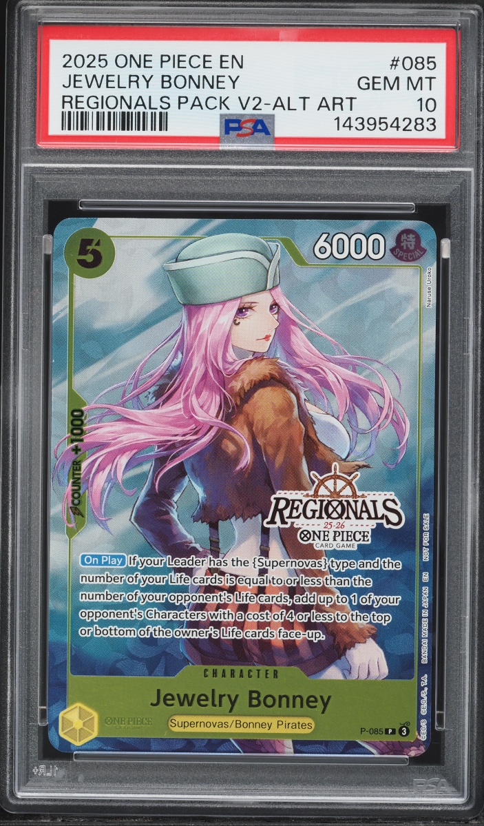 2025 One Piece Promo Regionals Pack Vol. 2 Alt Art Jewelry Bonney #P-085 PSA 10 GEM MINT