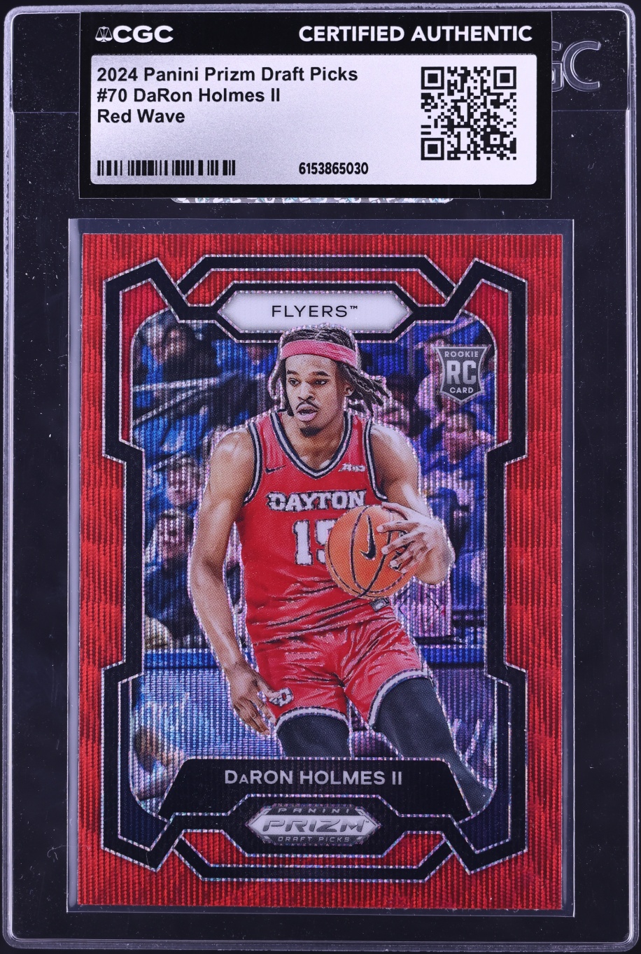 2024 Panini Prizm Draft Picks Red Wave DaRon Holmes II ROOKIE #70 CGC AUTH
