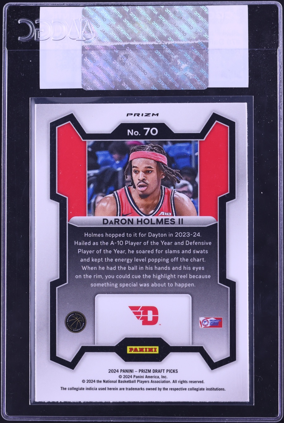 2024 Panini Prizm Draft Picks Red Wave DaRon Holmes II ROOKIE #70 CGC AUTH