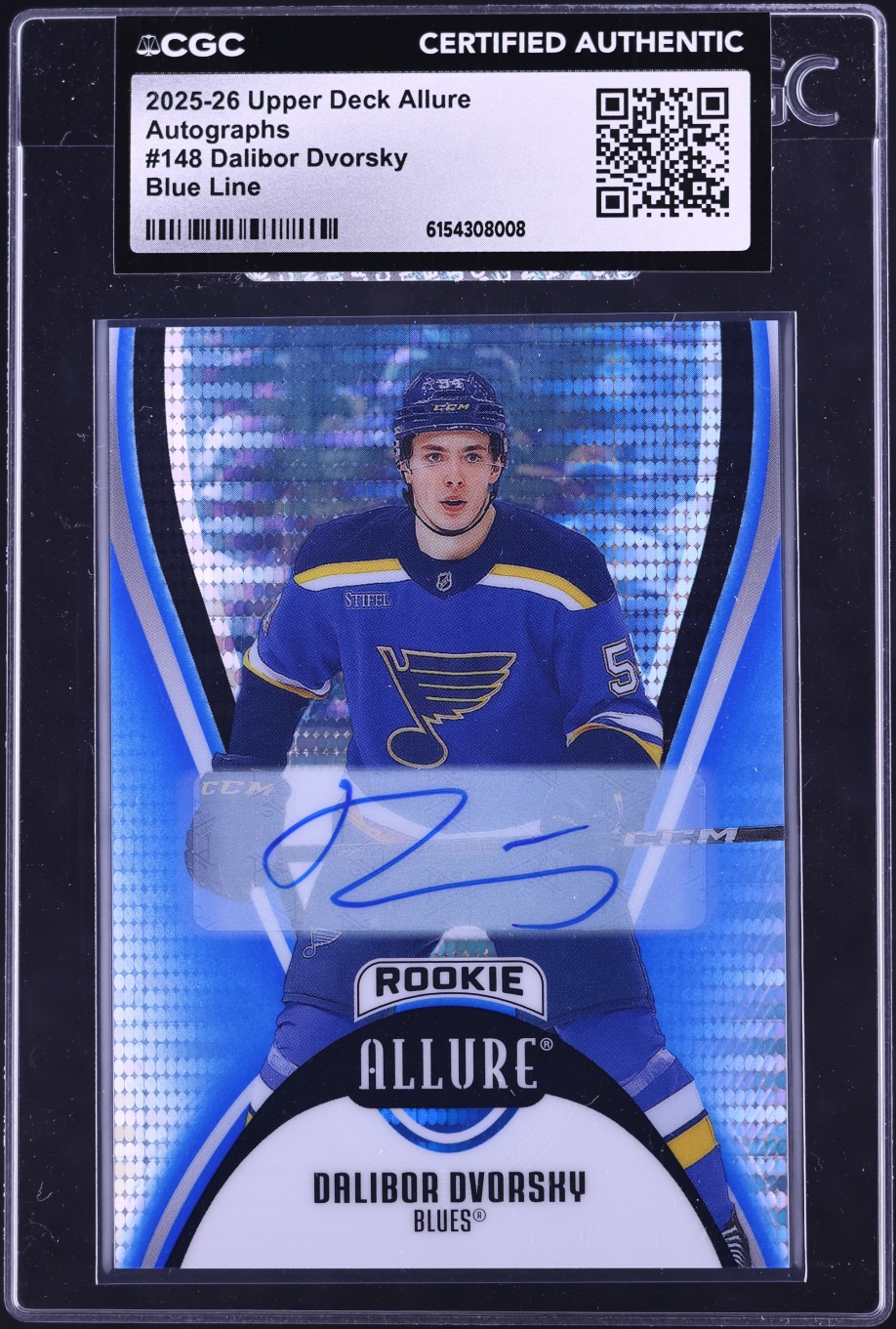 2025 Upper Deck Allure Blue Line Dalibor Dvorsky ROOKIE AUTO /35 #148 CGC AUTH