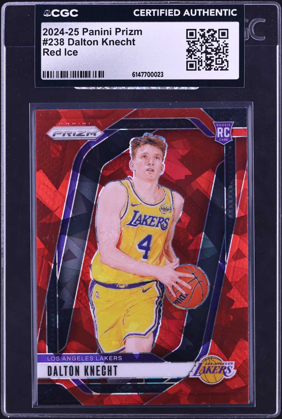 2024 Panini Prizm Red Ice Dalton Knecht ROOKIE #238 CGC AUTH