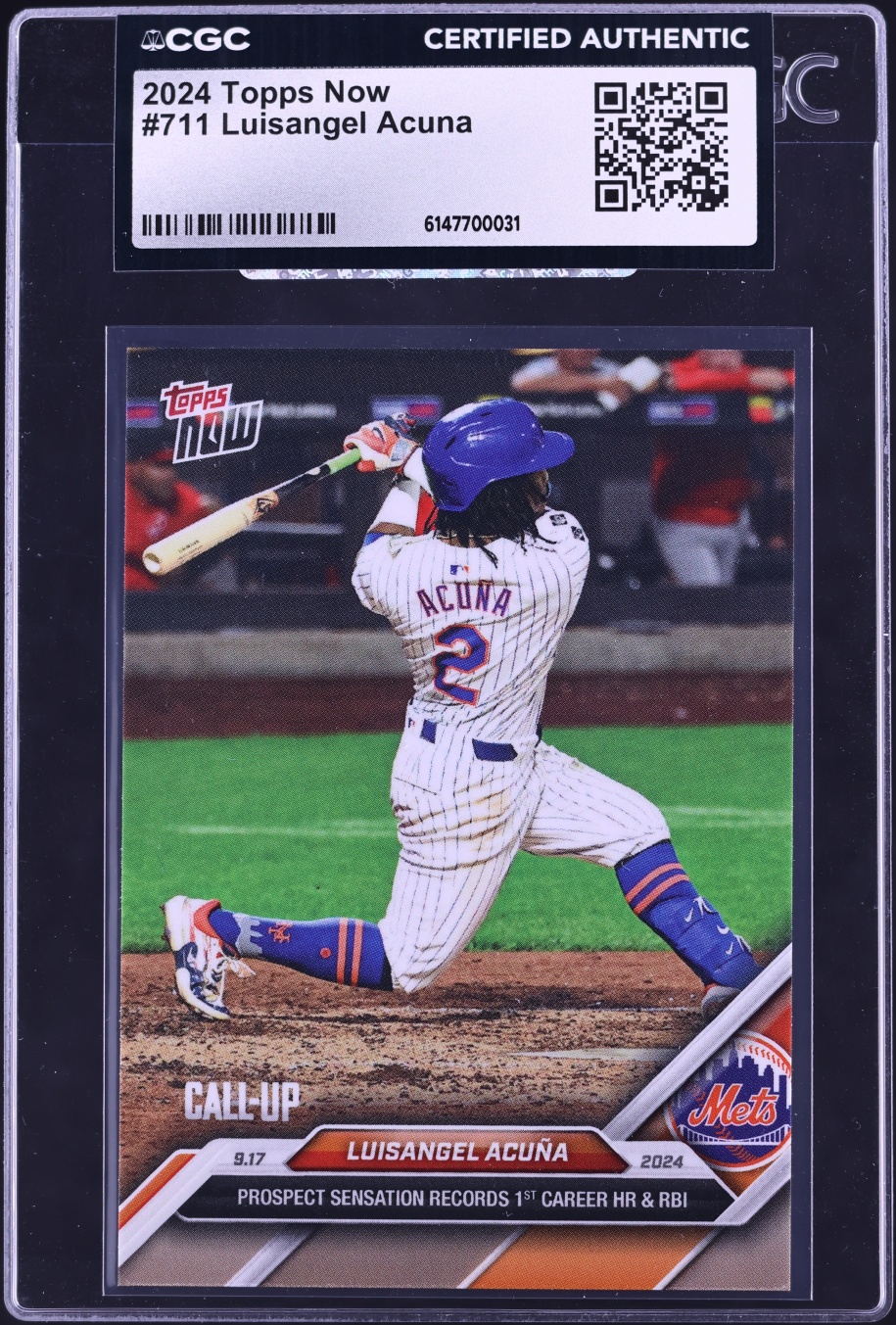 2024 Topps Now Luisangel Acuna PROSPECT #711 CGC AUTH