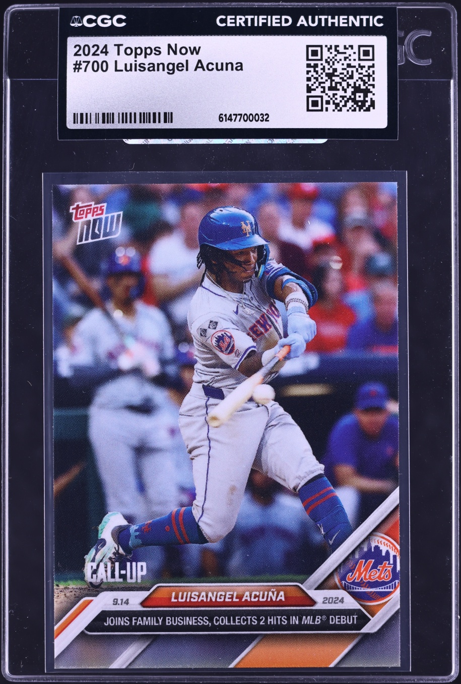 2024 Topps Now Luisangel Acuna PROSPECT #700 CGC AUTH