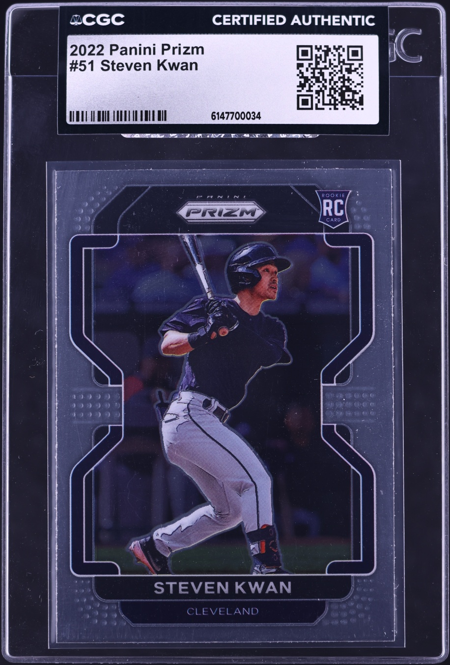 2022 Panini Prizm Steven Kwan ROOKIE #51 CGC AUTH