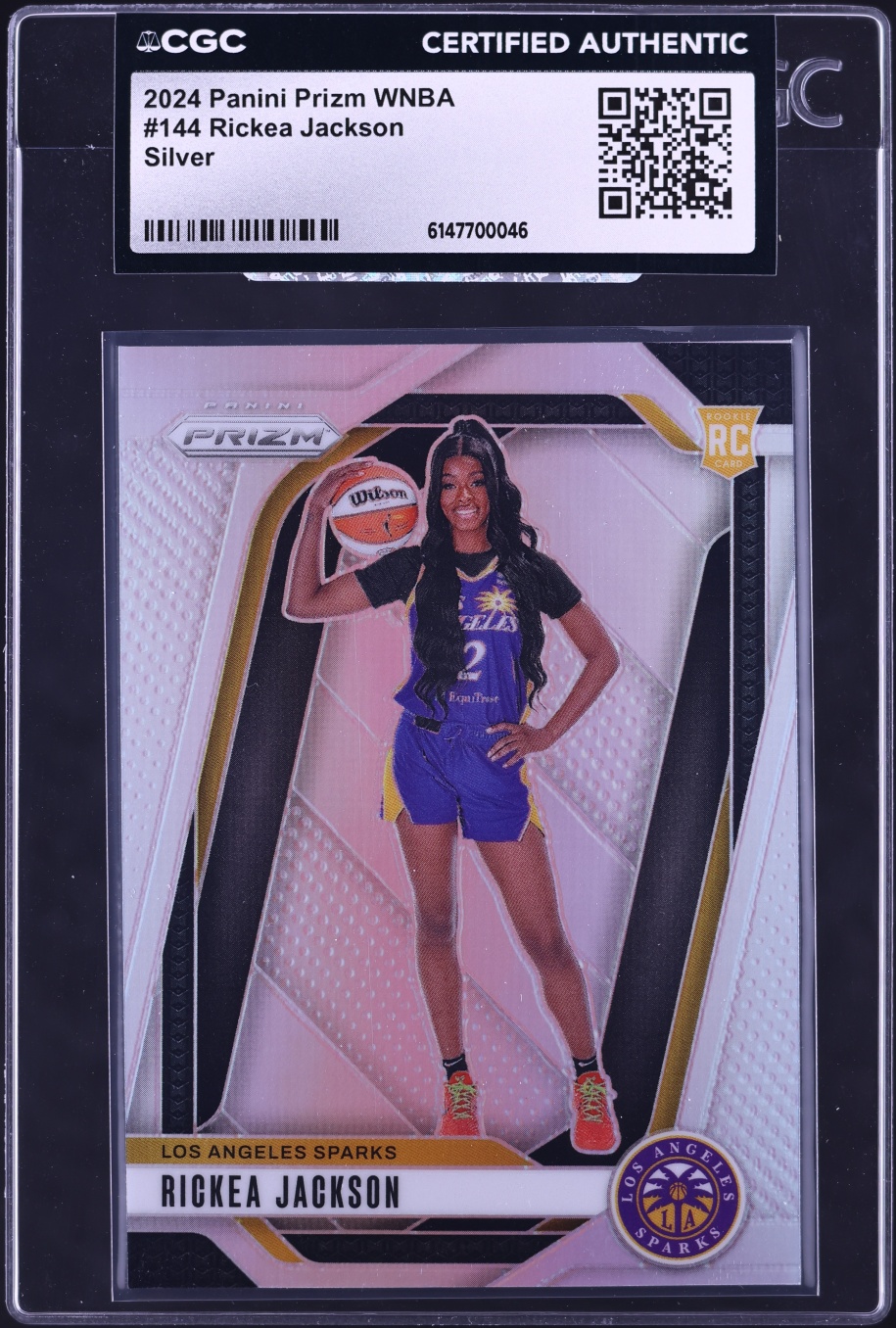 2024 Panini Prizm WNBA Silver Rickea Jackson ROOKIE #144 CGC AUTH