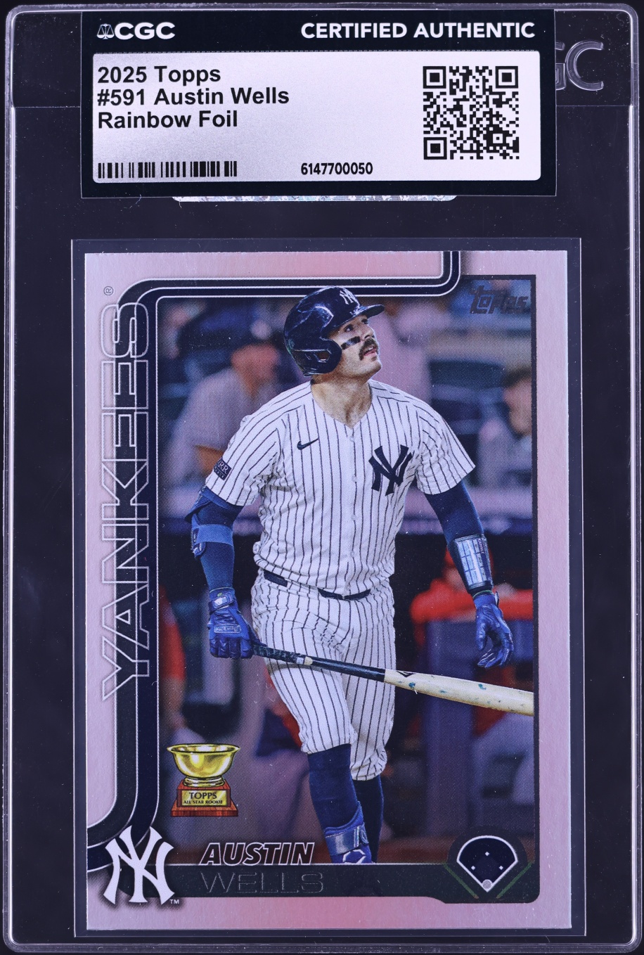 2025 Topps Rainbow Foil Austin Wells #591 CGC AUTH