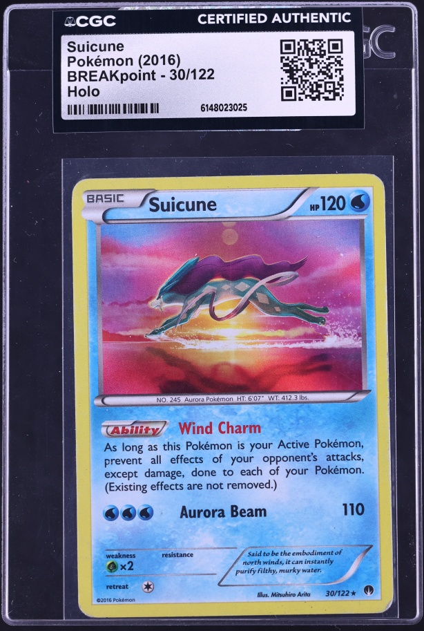 2016 Pokemon XY BREAKpoint Holo Suicune #30 CGC AUTH