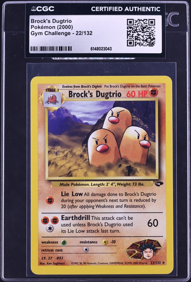 2000 Pokemon Gym Challenge Brock's Dugtrio #22 CGC AUTH