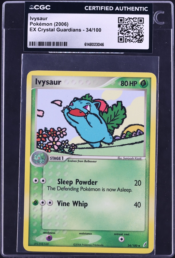2006 Pokemon EX Crystal Guardians Ivysaur #34 CGC AUTH