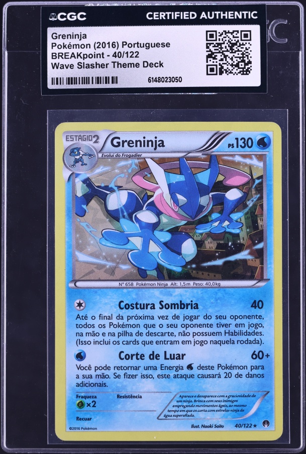 2016 Pokemon Portuguese XY BREAKpoint Cracked Ice Holo Greninja #40 CGC AUTH