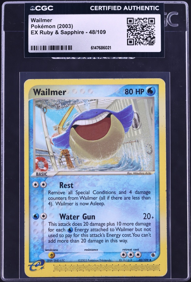 wailmer pokemon card 2017 Japanese SM Facing a New Trial Reverse Holo #15 CGC 10 GEM MINT on Fanatics Collect Colorless Hydro Pump (10+) This attack does 20 more damage for each Water Energy attached to this Pokmon Help me find the impossible