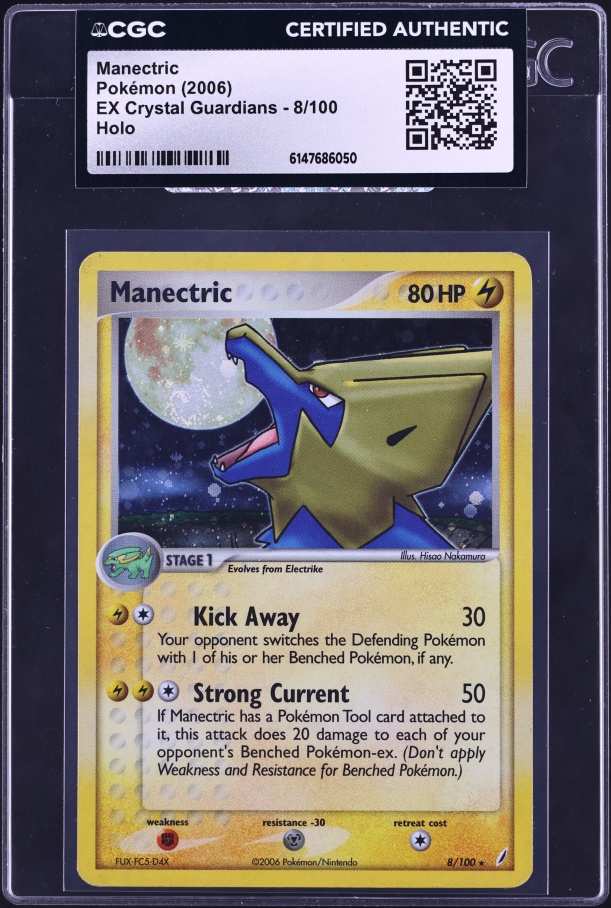 2006 Pokemon EX Crystal Guardians Holo Manectric #8 CGC AUTH