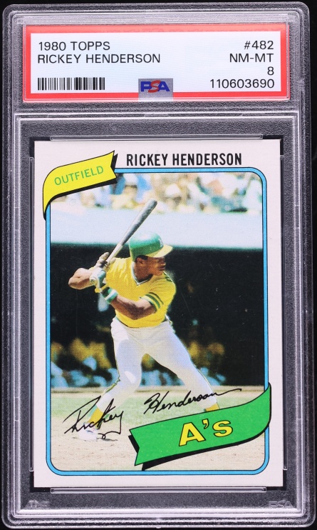 1980 Topps Rickey Henderson ROOKIE #482 PSA 8 NM-MT