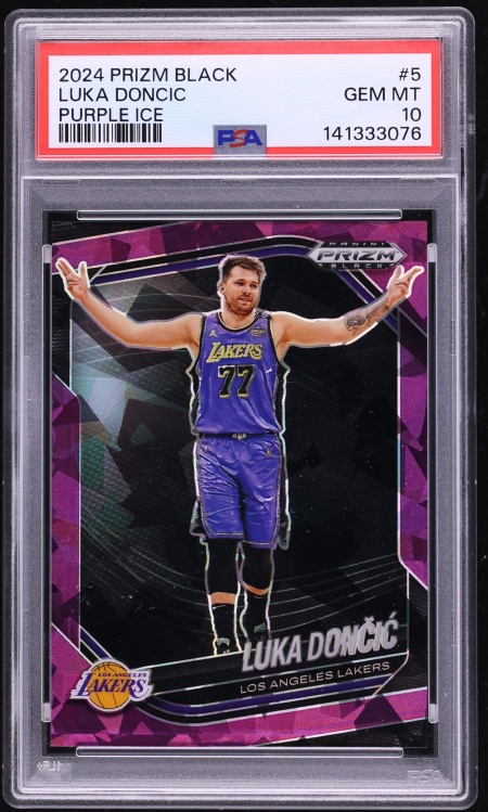 2024 Panini Prizm Black Purple Ice Luka Doncic /149 #5 PSA 10 GEM MINT