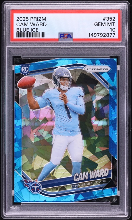 2025 Panini Prizm Blue Ice Cam Ward ROOKIE /99 #352 PSA 10 GEM MINT