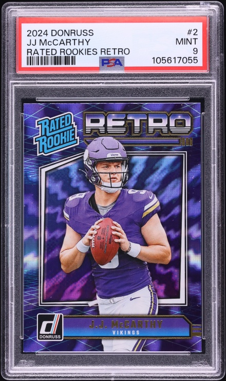 2024 Donruss Retro J.J. McCarthy ROOKIE #2 PSA 9 MINT