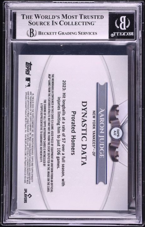 2024 Topps Dynasty Variation Aaron Judge PATCH AUTO /10 #DAPB-AJ2 BGS 9 MINT