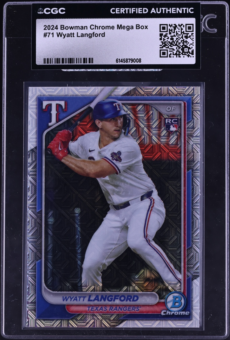 2024 Bowman Chrome Mega Box Wyatt Langford ROOKIE #71 CGC AUTH