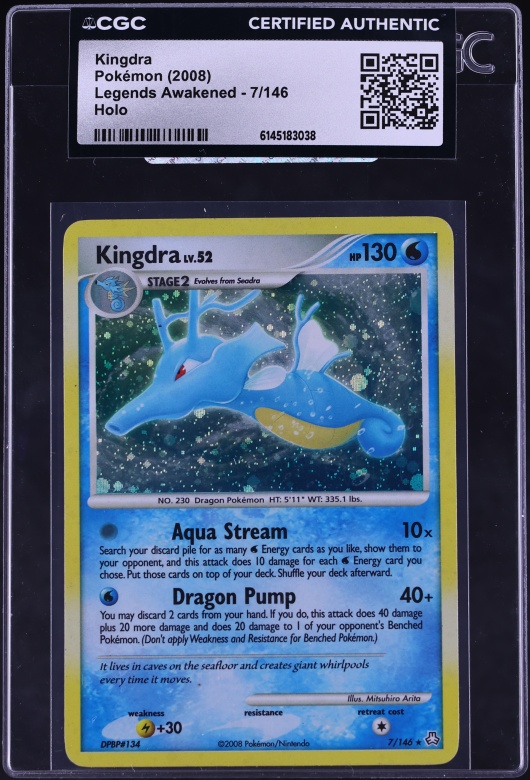 2008 Pokemon Diamond & Pearl Legends Awakened Holo Kingdra #7 CGC AUTH