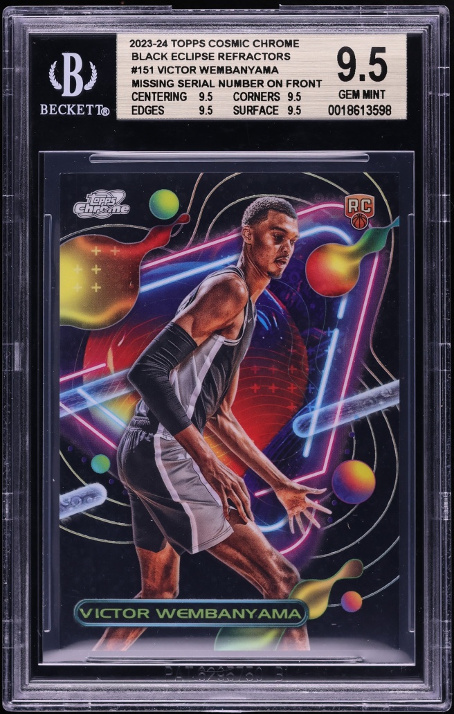 2023 Topps Chrome Cosmic Black Eclipse Refractor Victor Wembanyama ROOKIE #151 BGS 9.5 GEM MINT