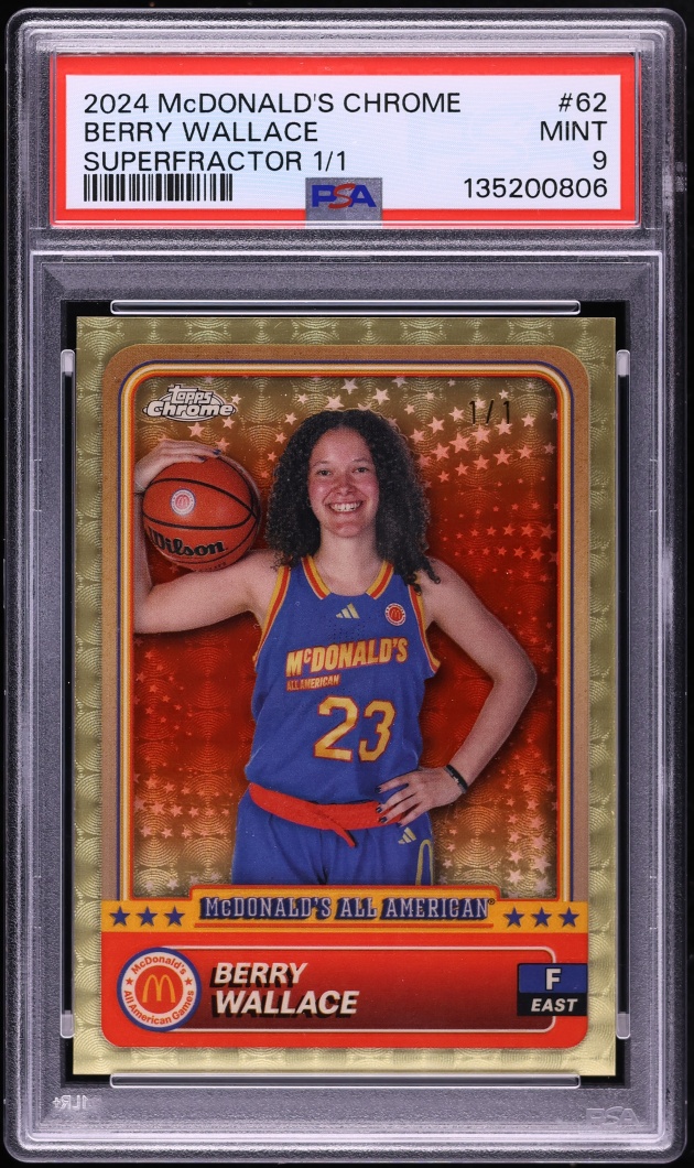 2024 Topps Chrome McDonald's All American Superfractor Berry Wallace ROOKIE 1/1 #62 PSA 9 MINT