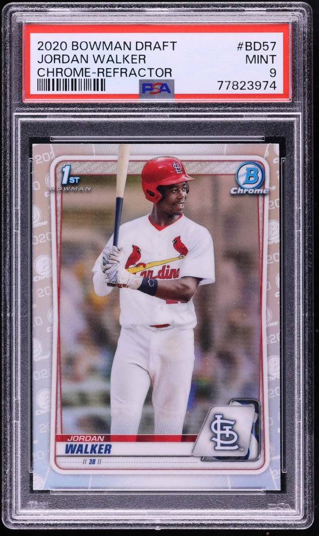 2020 Bowman Chrome Draft Refractor Jordan Walker PROSPECT #BD-57 PSA 9 MINT