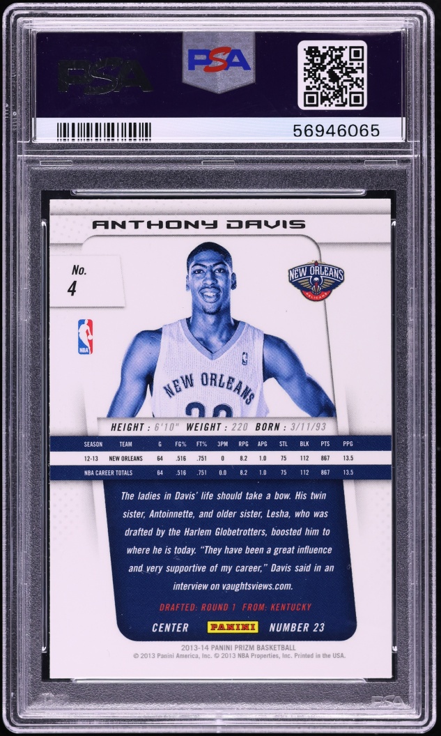 2013 Panini Prizm Anthony Davis #4 PSA 10 GEM MINT