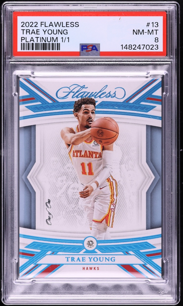 2022 Panini Flawless Platinum Trae Young 1/1 #13 PSA 8 NM-MT