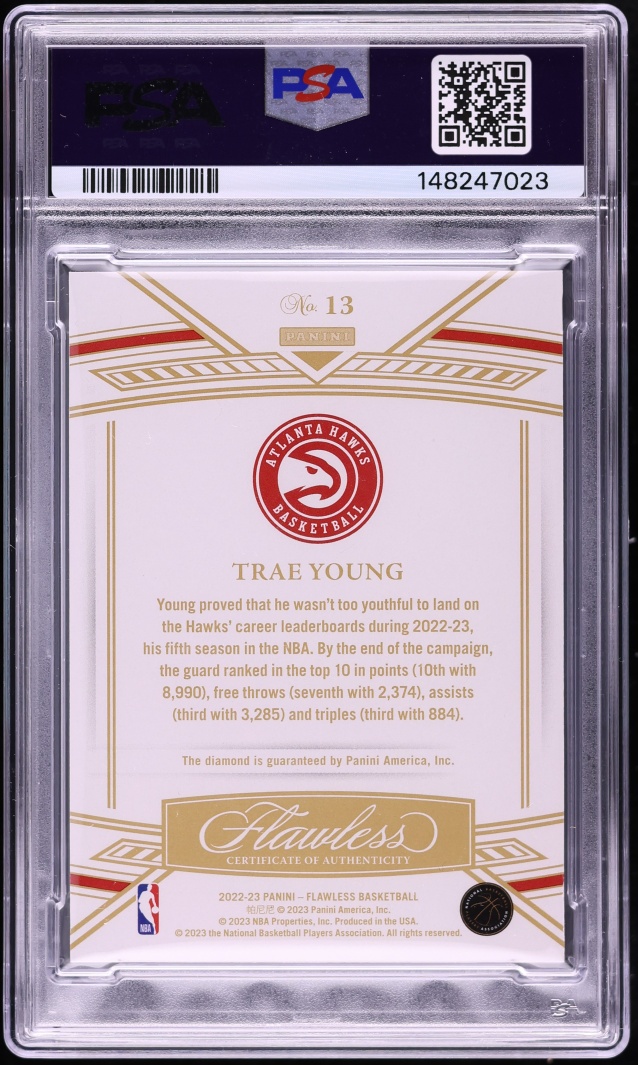 2022 Panini Flawless Platinum Trae Young 1/1 #13 PSA 8 NM-MT