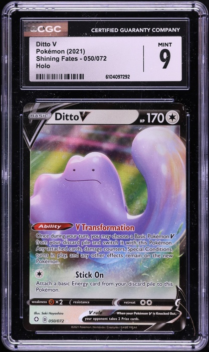 2021 Pokemon Sword & Shield Shining Fates Alt Art Ditto V #50 CGC 9 MINT