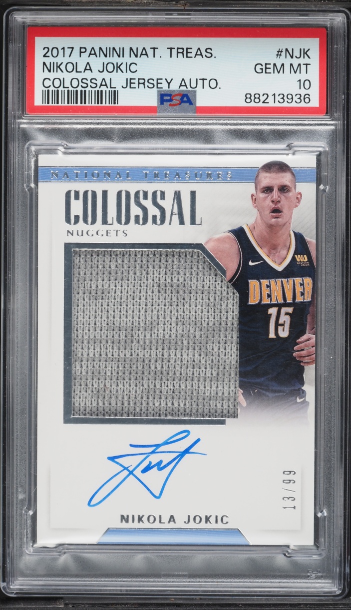 2017 National Treasures Colossal Jersey Nikola Jokic PATCH AUTO /99 #CJA-NJK PSA 10 GEM MINT
