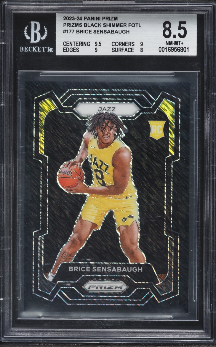 2023 Panini Prizm Black Shimmer FOTL Brice Sensabaugh ROOKIE 1/1 #177 BGS 8.5 NM-MT+