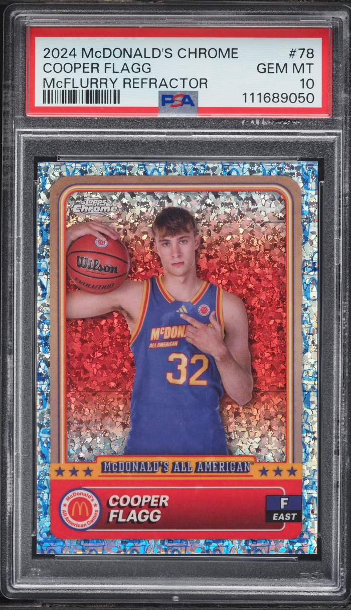 2024 Topps Chrome McDonald's All American McFlurry Refractor Cooper Flagg ROOKIE #78 PSA 10 GEM