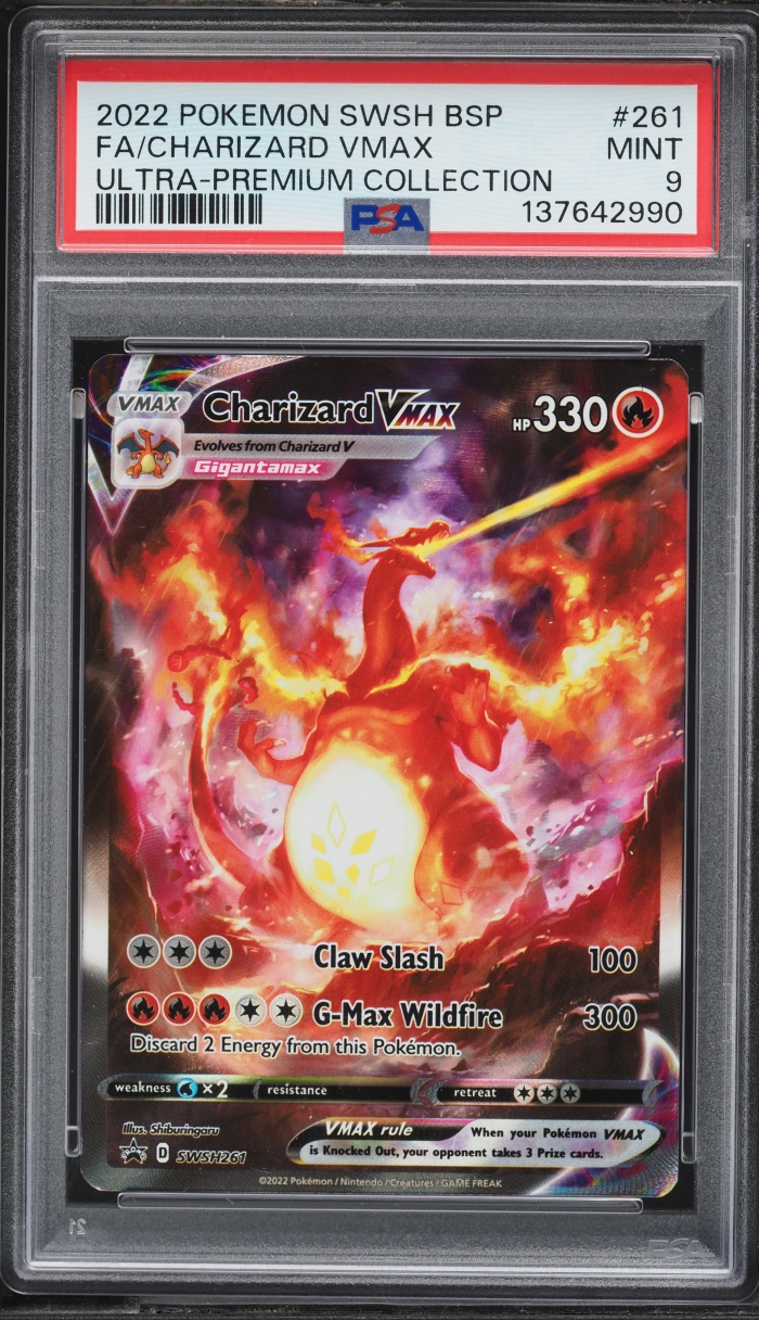 2022 Pokemon SWSH Promo Ultra Premium Full Art Charizard VMAX #SWSH261 PSA 9 MINT
